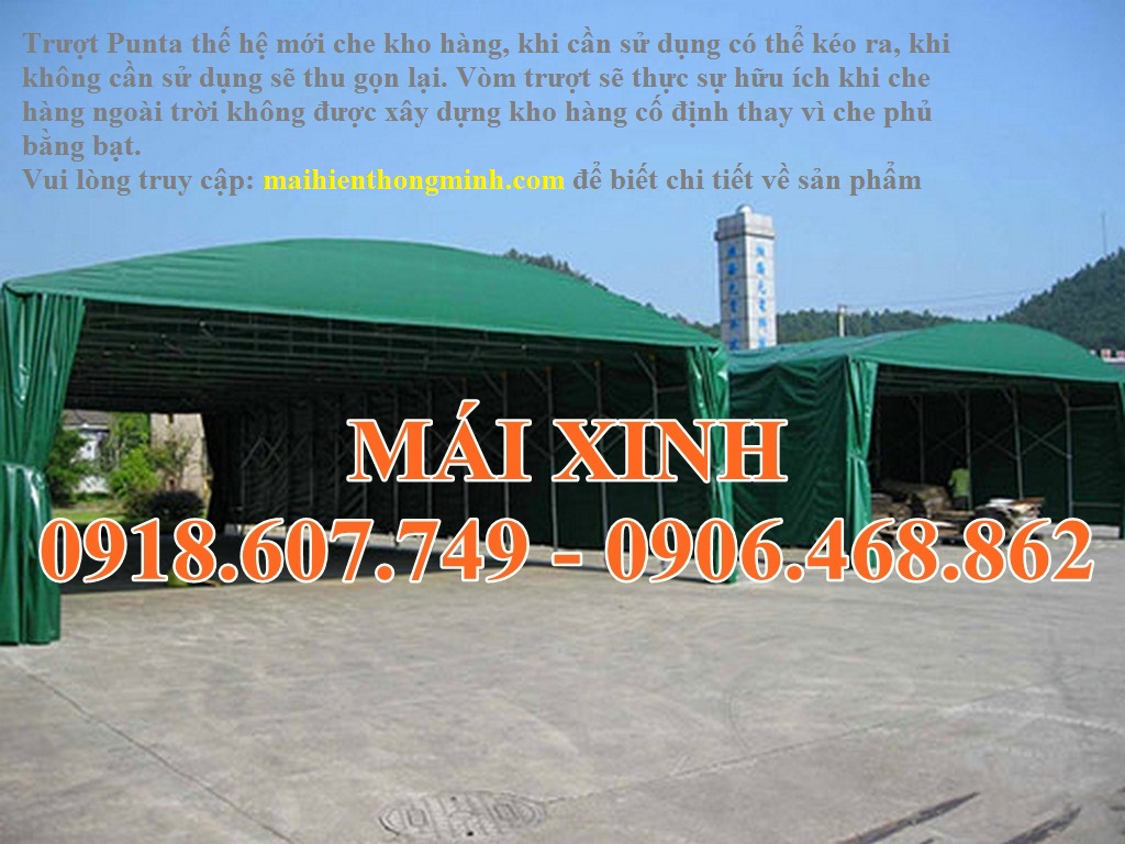 Xưởng sản xuất mái trượt Punta duy nhất tại Việt Nam! Mái vòm xếp di động